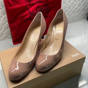 Louboutin Simple Nude Patent Leather Pump